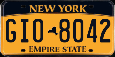 NY license plate GIO8042