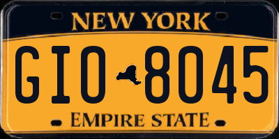NY license plate GIO8045