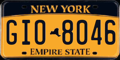 NY license plate GIO8046