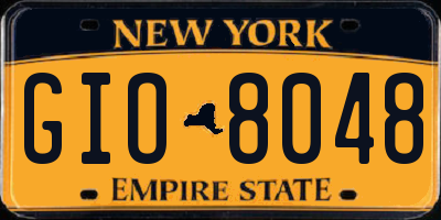 NY license plate GIO8048