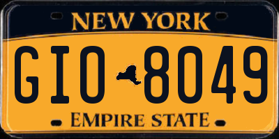 NY license plate GIO8049