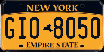 NY license plate GIO8050