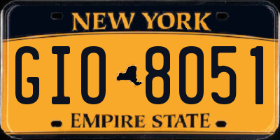 NY license plate GIO8051