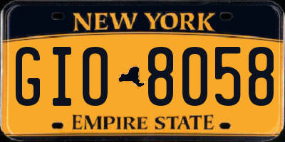 NY license plate GIO8058
