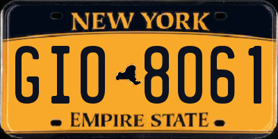 NY license plate GIO8061