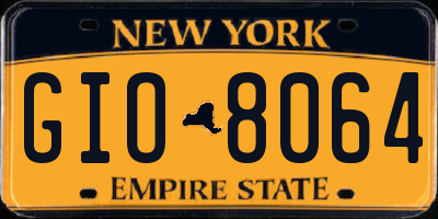 NY license plate GIO8064