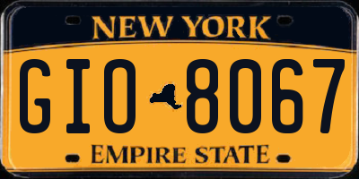 NY license plate GIO8067