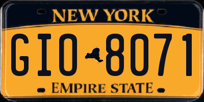 NY license plate GIO8071