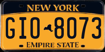 NY license plate GIO8073