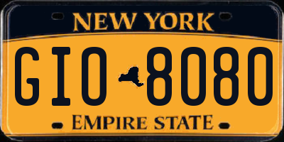 NY license plate GIO8080