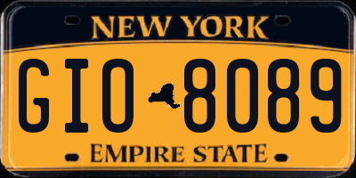 NY license plate GIO8089