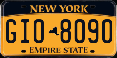 NY license plate GIO8090