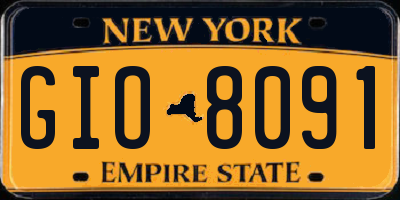 NY license plate GIO8091