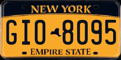 NY license plate GIO8095