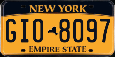 NY license plate GIO8097