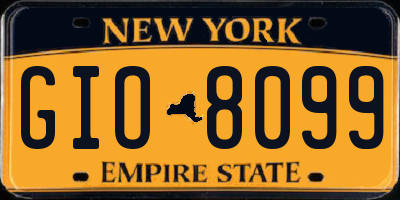 NY license plate GIO8099