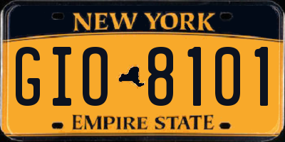 NY license plate GIO8101