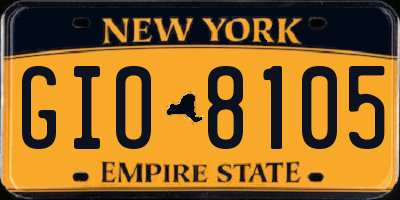 NY license plate GIO8105