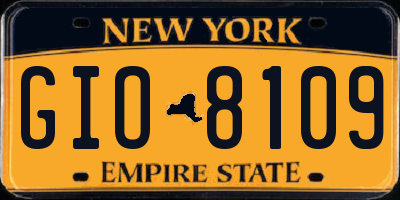 NY license plate GIO8109
