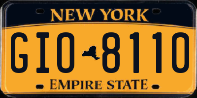 NY license plate GIO8110