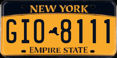 NY license plate GIO8111