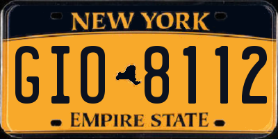 NY license plate GIO8112