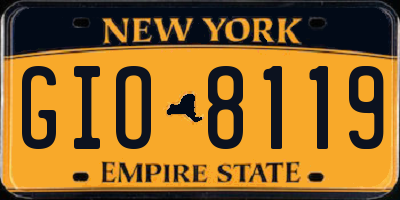 NY license plate GIO8119