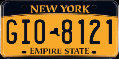 NY license plate GIO8121