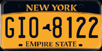 NY license plate GIO8122