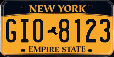 NY license plate GIO8123