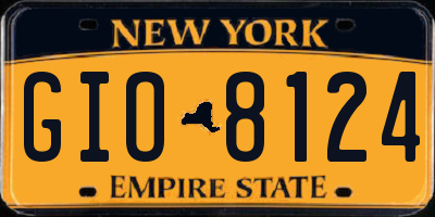 NY license plate GIO8124