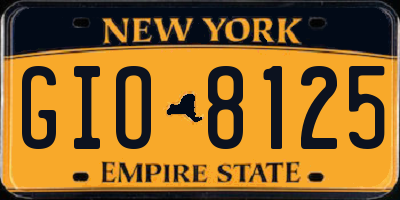 NY license plate GIO8125