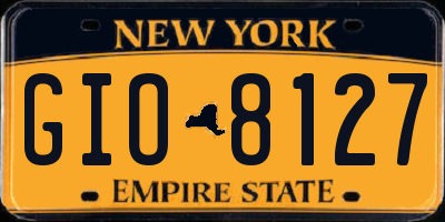 NY license plate GIO8127