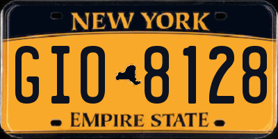 NY license plate GIO8128
