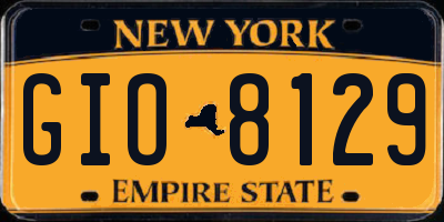 NY license plate GIO8129