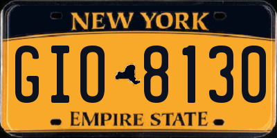 NY license plate GIO8130