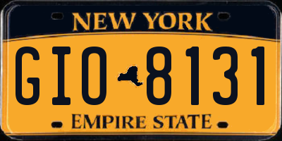 NY license plate GIO8131