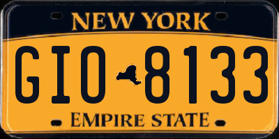 NY license plate GIO8133