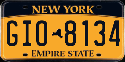 NY license plate GIO8134