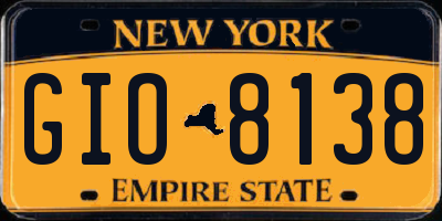 NY license plate GIO8138