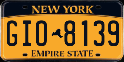 NY license plate GIO8139