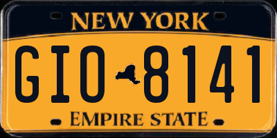 NY license plate GIO8141