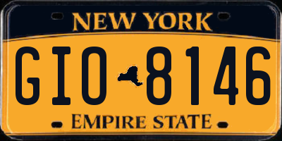 NY license plate GIO8146