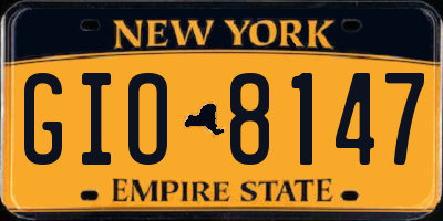 NY license plate GIO8147