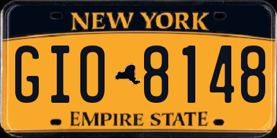 NY license plate GIO8148