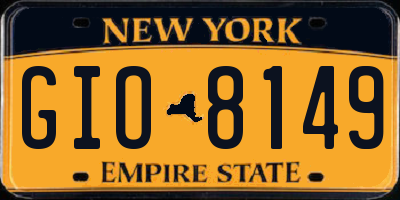 NY license plate GIO8149