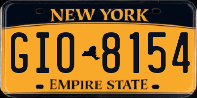 NY license plate GIO8154