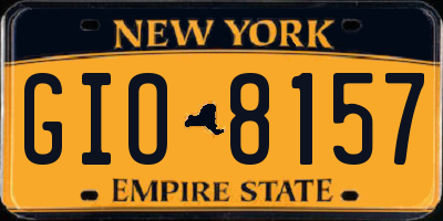 NY license plate GIO8157