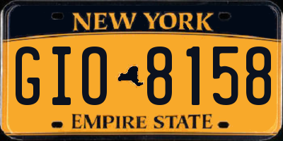 NY license plate GIO8158