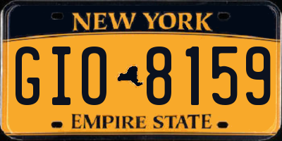 NY license plate GIO8159
